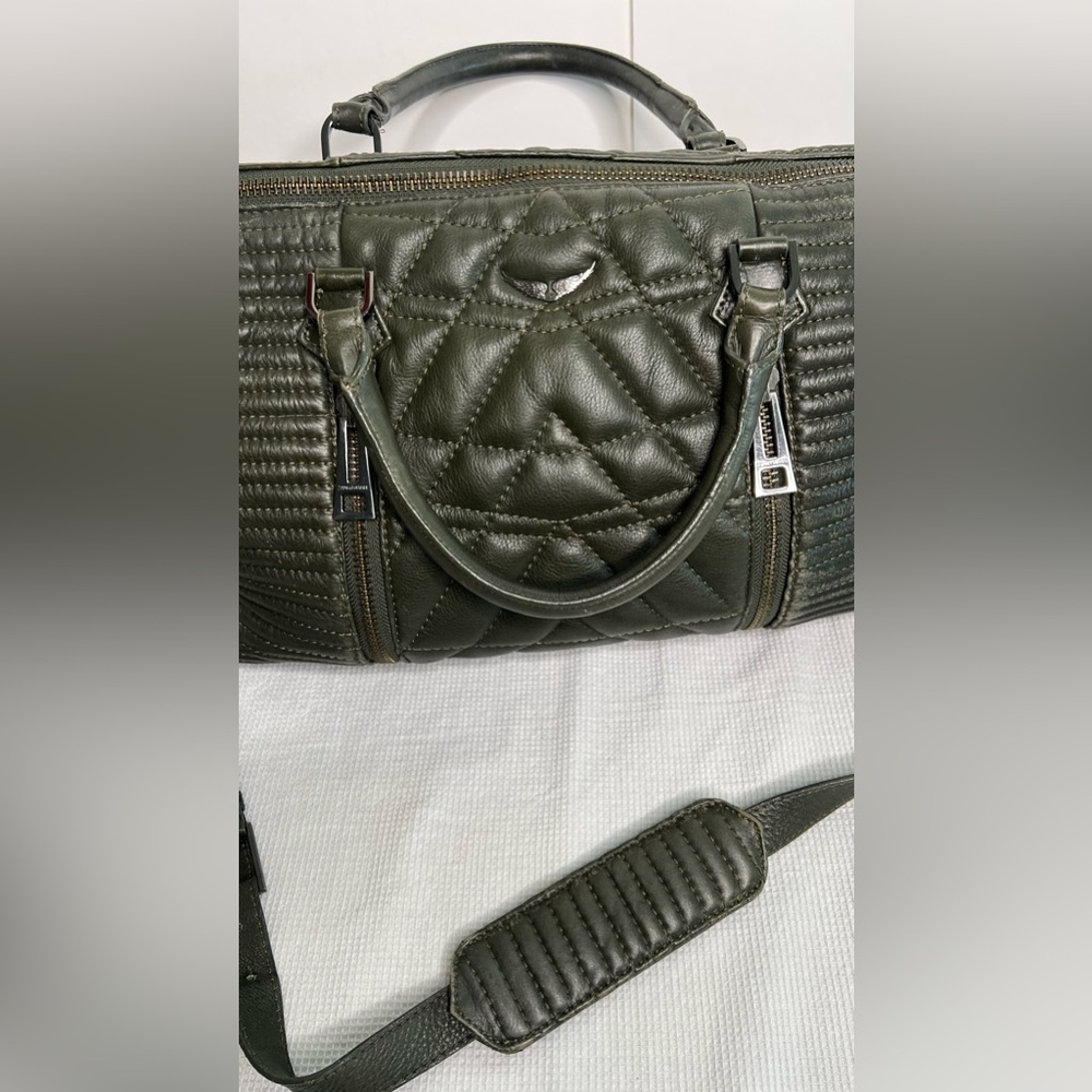 Zadig & Voltaire Sunny Mat Quilted Leather Handbag, Green - Picture 2 of 14
